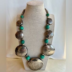 Silver and Turquoise Statement Necklace